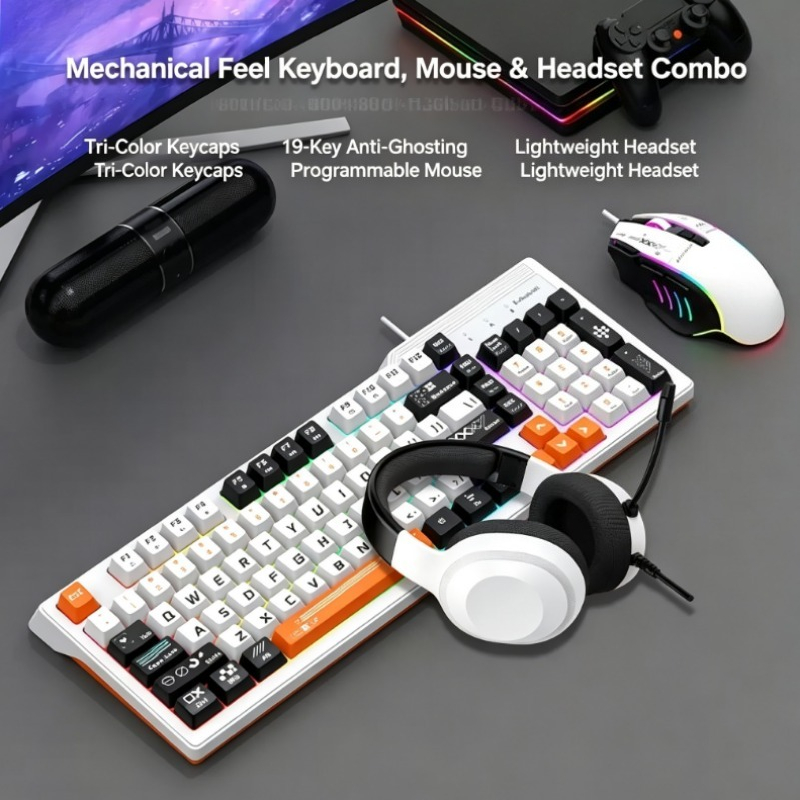 Esports Gaming Headset - K8pro 3 in 1 ゲーミングコンボ 有線キーボード・マウス・ヘッドセットセット