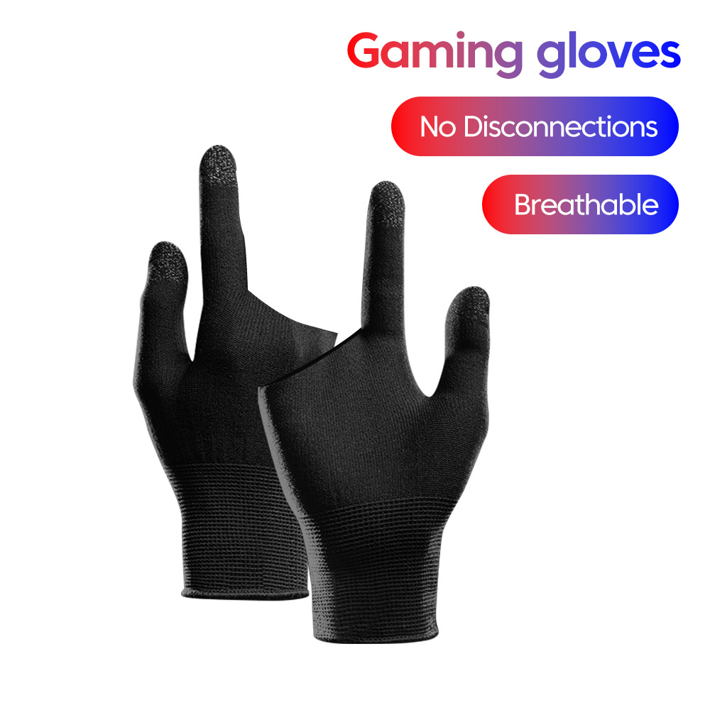 Esports Gaming Gloves - 2 個の指親指スリーブゲーミンググローブゲーマー用非スクラッチモバイルゲーミンググローブゲームアクセサリー快適な汗防止