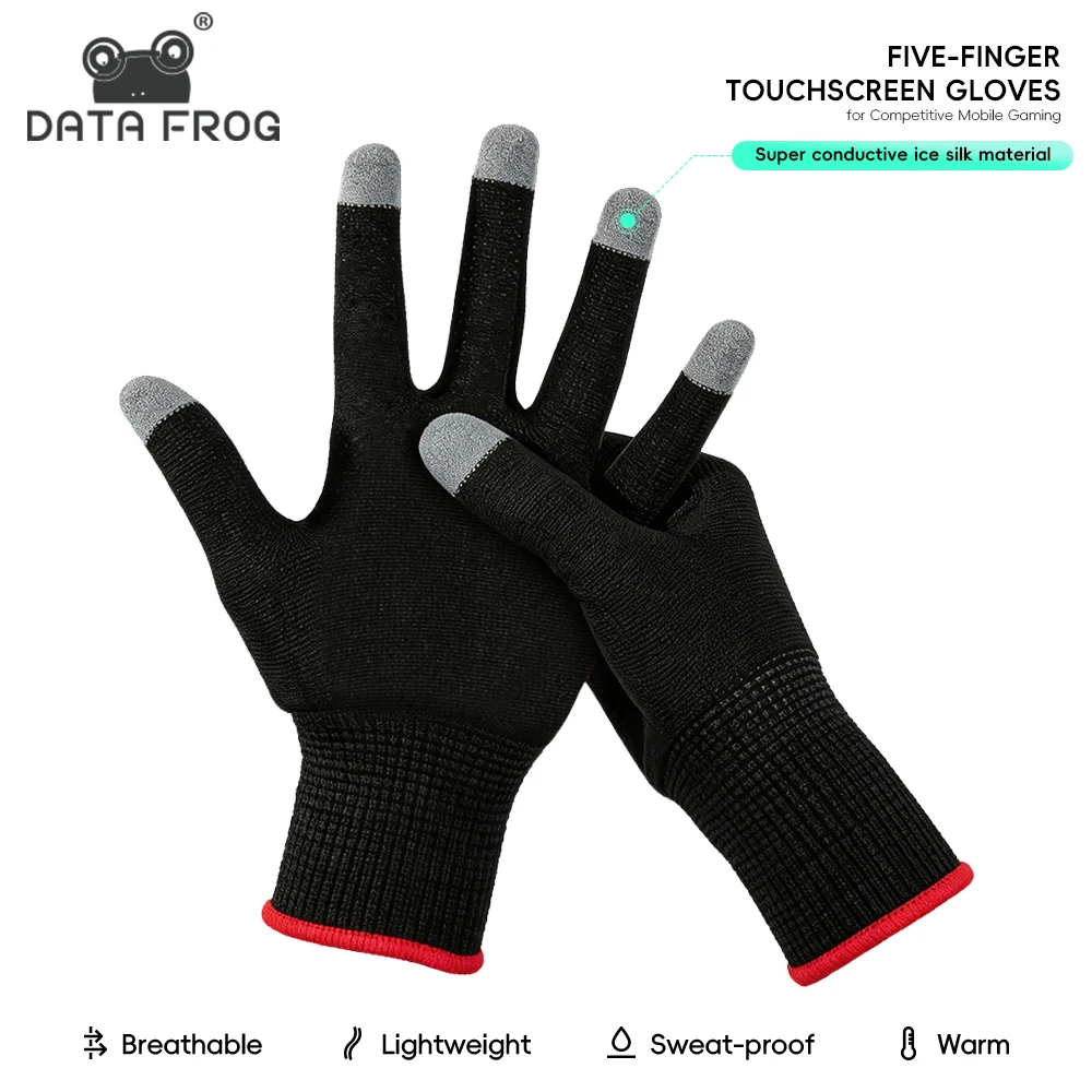Esports Gaming Gloves - Data Frog モバイルゲーミンググローブ プロeスポーツ用、高感度タッチスクリーンフィンガースリーブ、通気性と滑り止め設計