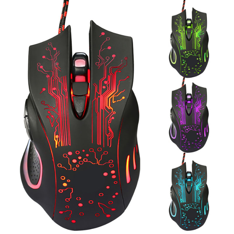 Esports Gaming World - X9 3200DPI E-スポーツ有線ゲーミングマウス LED 光学式 6D