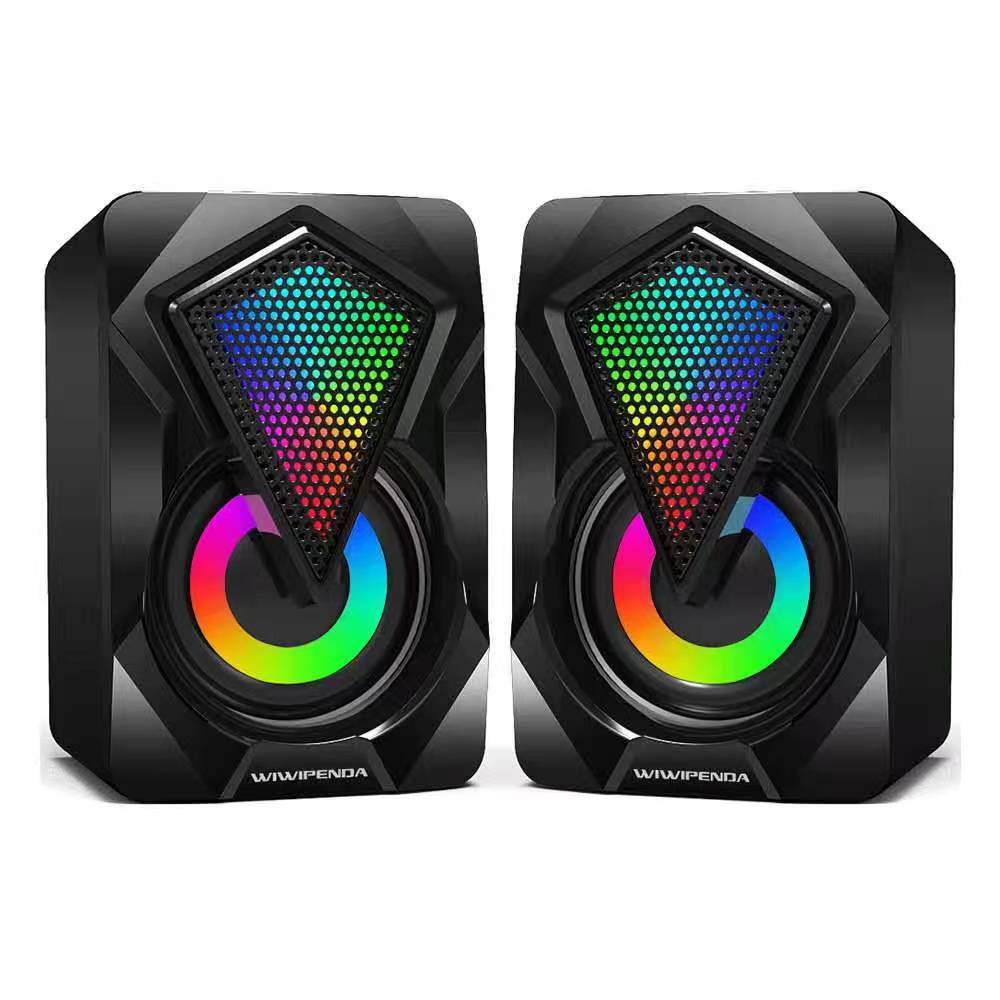 Gaming Speaker 2.1 - RGB照明付きコンピュータースピーカー、サブウーファー、有線ゲーミングオーディオ、小型卓上スピーカー（デスクトップ・ノートパソコン用）