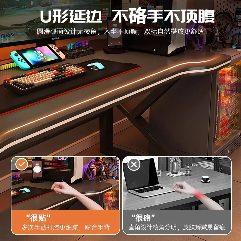 黒のeスポーツスタイルコンピューターデスク、寝室やホームオフ - Esports Gaming Houses のレビューと価格