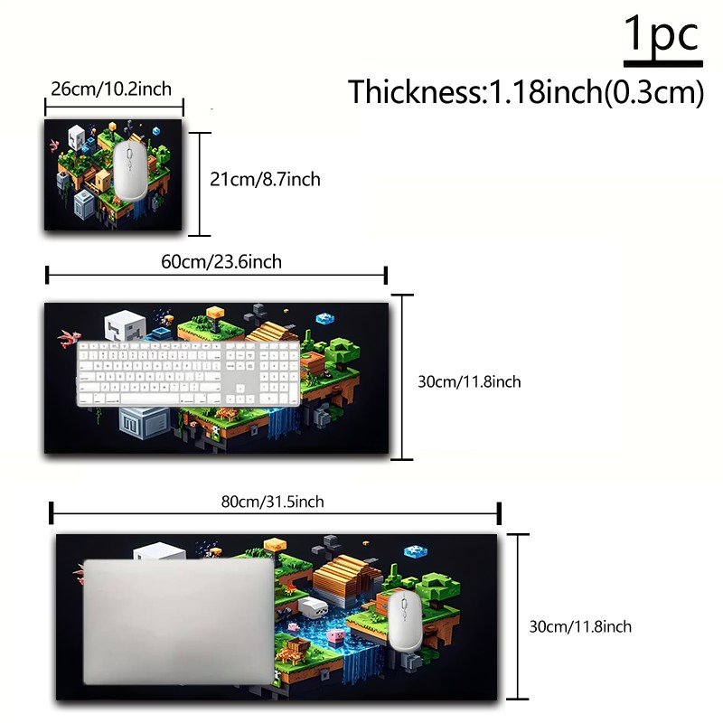 珪藻土素材、かわいいブロックワールドパターンデザインの特大ゲ - Esports Gaming World のレビューと価格