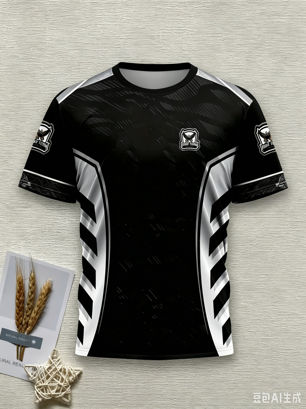 メンズゲーミングeスポーツチームジャージTシャツ、黒・金・白 - Esports Gaming Sleeve のレビューと価格
